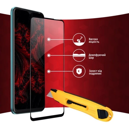 Аксессуар для смартфона Intaleo Tempered Glass Full Glue Black for Tecno Spark 8C: Цвет черный