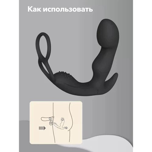 Вибромассажер простаты с эрекционным кольцом Сатисфакер Culo, 11.6х3 см