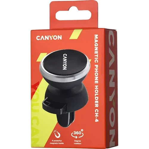 Держатель Canyon Car Holder Air Vent CH-4 Magnetic Black (CNE-CCHM4): Тип автомобильный