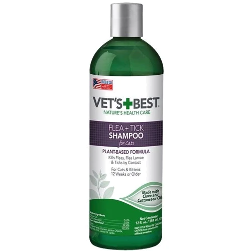 Шампунь Vet`s Best Flea&Tick Shampoo for Cats від комах для кішок 354 мл (vb10604)