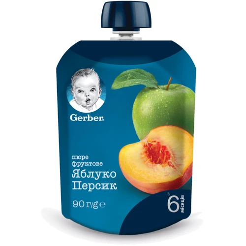 Пюре Gerber яблоко и персик 90г (1227016)