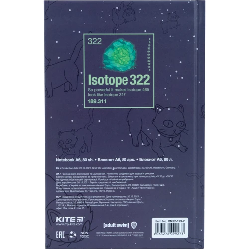 Блокнот Kite Rick and Morty А6 80 аркушів (RM22-199-2): Тип Блокнот