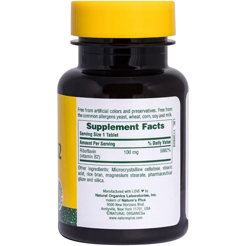 Nature's Plus Vitamin B-2, 100 mg, 90 Tablets (NTP1630): Тип вітамін B
