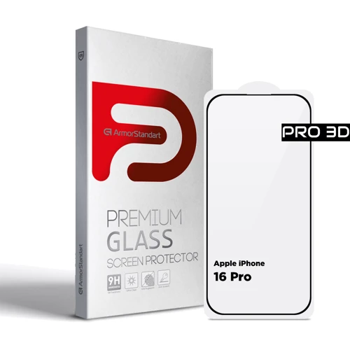 Защитное стекло для iPhone ArmorStandart Tempered Glass Pro 3D Black for iPhone 16 Pro (ARM78031)