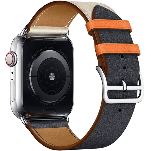 

COTEetCI W36 Short Fashion Leather Band Indigo, Craie with Orange (WH5260-40-ICO) for Apple Watch 38/40/41mm