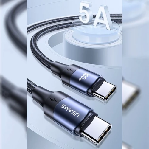 Кабель Usams Cable USB-C to USB-C PD 100W 2m Black (US-SJ525): Длина 2 м
