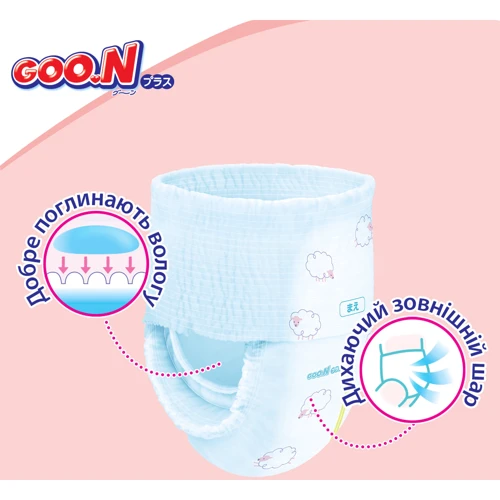 Трусики-підгузки Goo.N Plus для дітей 12-20 кг (розмір XL, унісекс, 38 шт.): Стать дитини Унисекс