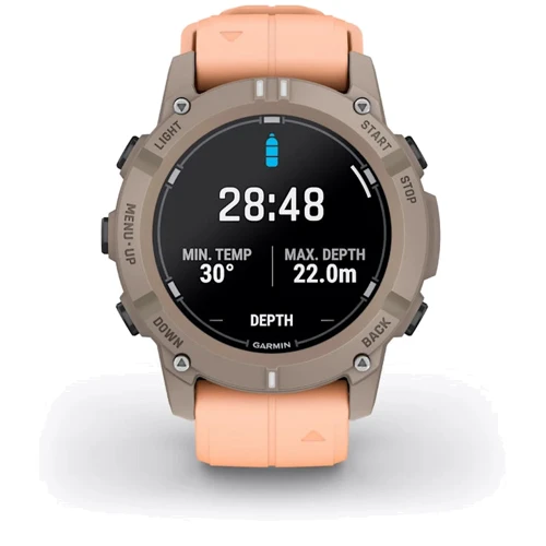 Смарт-часы Garmin Descent G2 Paloma with Shell Pink Band (010-02986-01): Виды спорта Дайвинг, Бег, Велоспорт, Плавание, Гольф