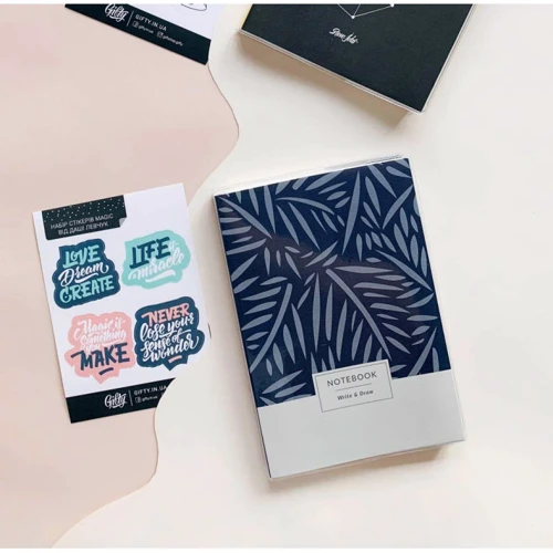Блокнот Gifty Write&Draw Blue Leaves фото 2