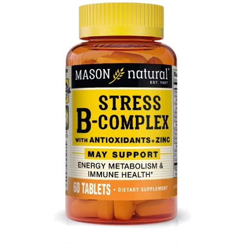 Mason Natural Stress B-Complex With Antioxidants + Zinc B-комплекс от стресса с антиоксидантами и цинком 60 таблеток