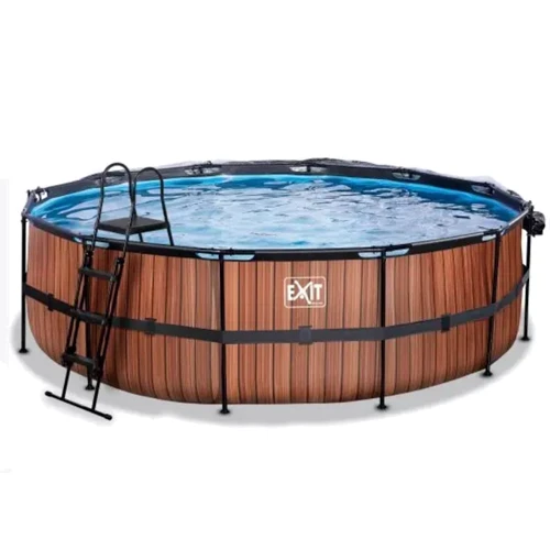 Бассейн EXIT Toys круглый с куполом 488х122 см + тепловой насос + песочный фильтр, дерево (30.67.16.10) фото 3