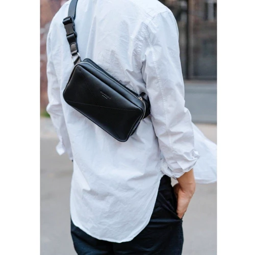 Сумка поясная BlankNote DROPBAG MAXI (Кожа Krast) графит - черная (BN-BAG-20-g): Фактура Матовая, Гладкая