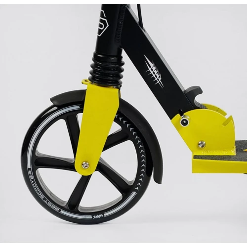 Детский двухколесный самокат с ручным тормозом Best Scooter Shark Желтый (36022): Тип тормоза ручной