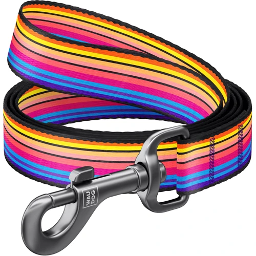 Поводок WAUDOG Nylon, рисунок "Линия 1" 15 мм 122 см разноцветный (4930)