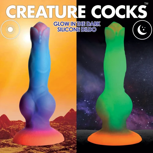 Фантазийный фаллоимитатор инопланетянина Creature Cocks Space Cock Glow-in-the-Dark Alien Dilldo (светится в темноте)