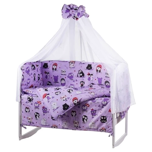 

Комплект постельного белья Qvatro Gold RG-08 черно-белые совы (62291)