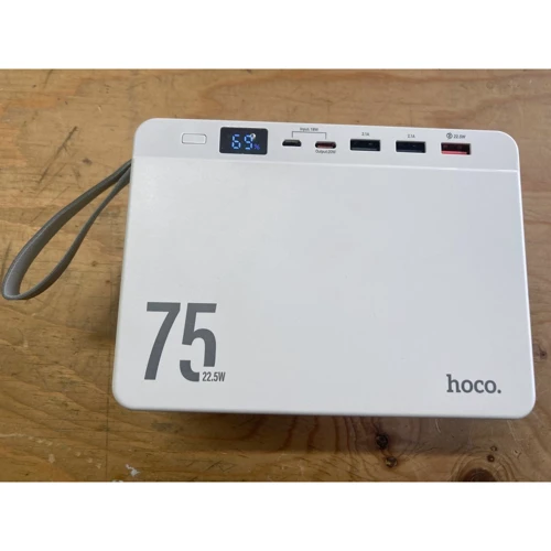 Hoco Power Bank 75000mAh О94 Overlord 22.5W White (Зовнішні акумулятори)(77670309) Stylus approved: Причина уцінки Заводской дефект на дисплее устройства, на работу не влияет