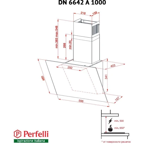 Витяжка Perfelli DN 6642 A 1000 IV LED фото 6