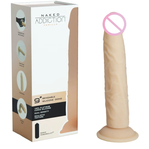 Фалоімітатор Naked ADDICTION 9" Silicone Dual Density Bendable Dildo - Vanilla