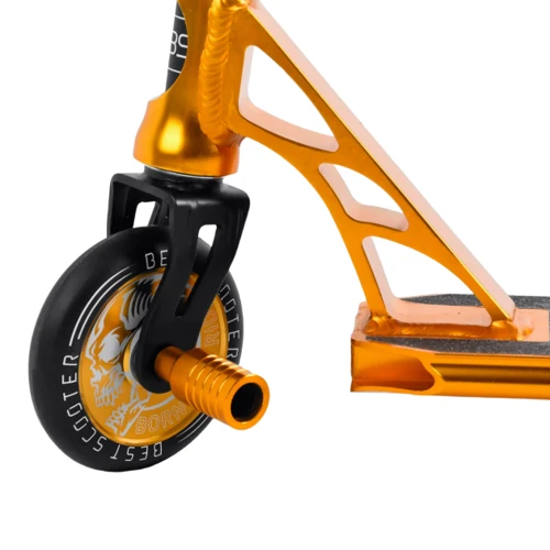 Самокат трюковый Best Scooter золотистый (23015): Конструкция рамы цельная