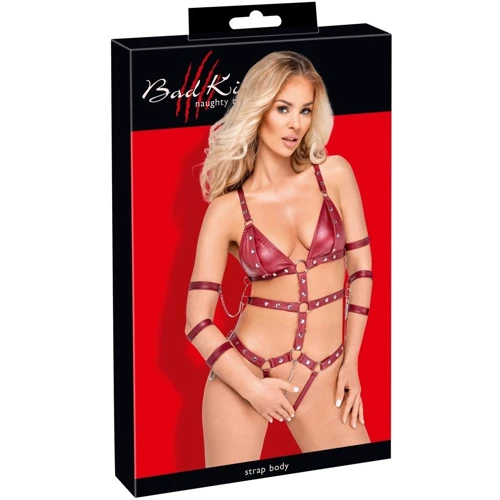 Боди с фиксаторами для рук Orion Bad Kitty Strap Body Red, L