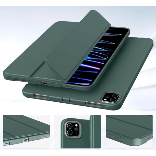 Аксесуар для iPad BeCover Tri Fold Soft TPU Silicone Dark Green для iPad Pro 11 M4 2024 (711746): Тип аксесуара чехол