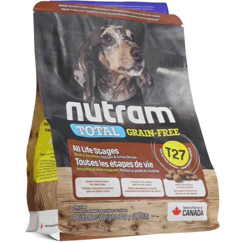 Сухой корм Nutram Total GF T27 для малых пород с курицей и индейкой 340 г (T27_(340g))