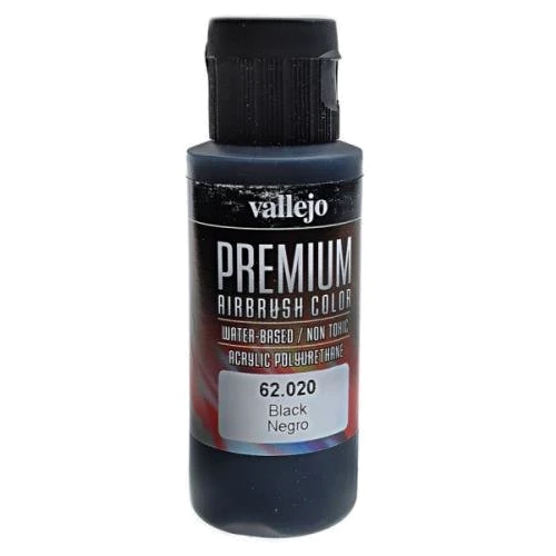 Краска Vallejo акрил-полиуретановая Premium Color черный (VLJ62020)