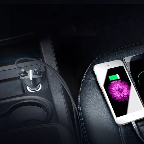 Зарядний пристрій Baseus USB Car Charger Small Rocket QC3.0 2xUSB 3A White (CCALL-RK02) фото 6