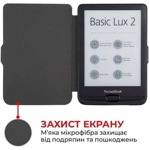 Аксесуар до електронної книги Airon Premium Black for PocketBook Touch Lux 5 608/628/633: Тип Чехол-книжка