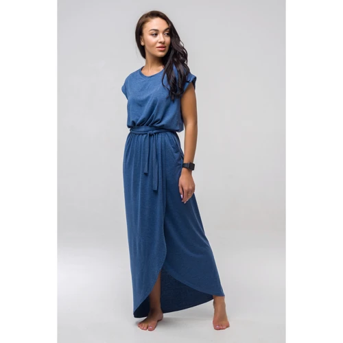 Платье FLFashion Asti ППА 2134 48-50 синее повседневное длинное макси: Длина рукава Короткий