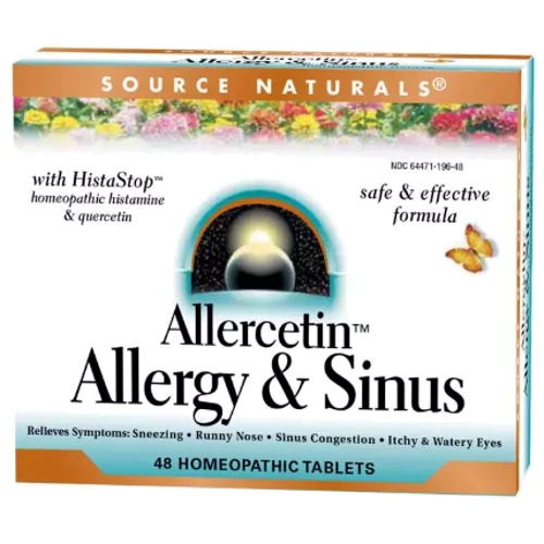 Source Naturals Allercetin Растительный комплекс от аллергии 48 таблеток для рассасывания