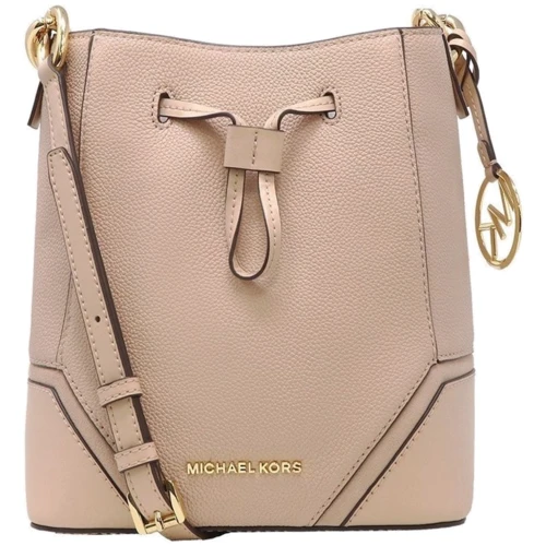 Женская сумка бакет-бэг Michael Kors светло-бежевая (192877333818)