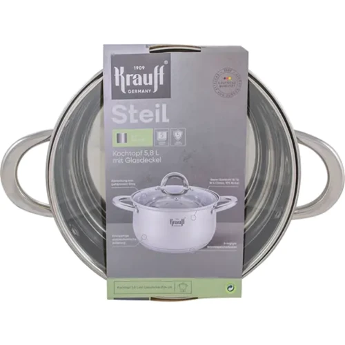 Каструля Krauff Steil зі скляною кришкою 24 см 5.8 л (26-238-077): Тип джерела тепла Все виды плит