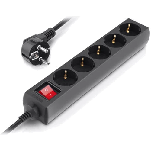 Сетевой фильтр REAL-EL RS-Protect M 5m, black (EL122300030): Тип розеток Евророзетки