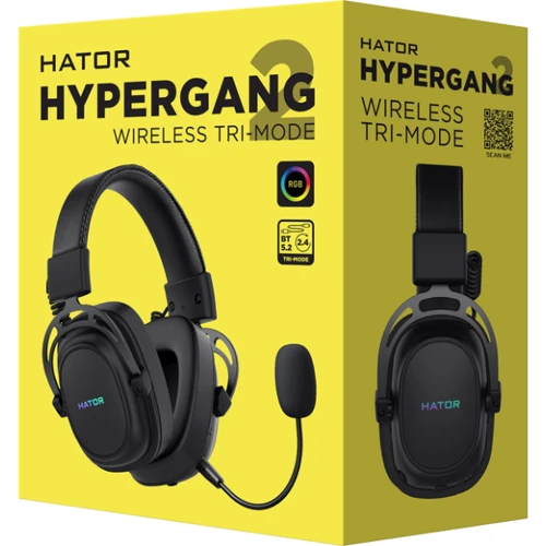 Навушники Hator Hypergang 2 Wireless Tri-Mode Black (HTA-950): Час роботи, ч 40