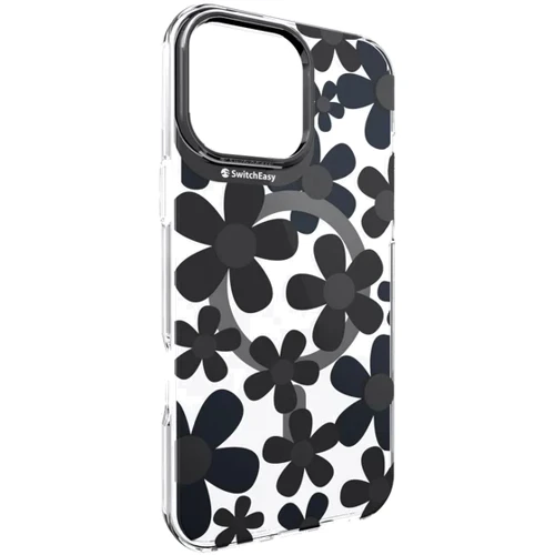 Чехол для iPhone Switcheasy Fleur M 3D Patterned Shockproof Case Black (SPH67P269BK24) for iPhone 16 Pro Max: Материалы поликарбонат и полиуретан