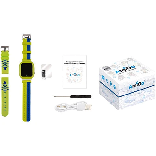 Смарт-часы AmiGo GO004 Splashproof Camera+LED Green: Операционная система Проприетарная