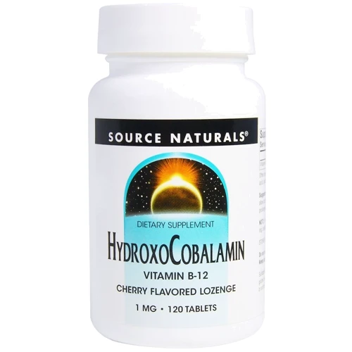 Source Naturals Hydroxocobalamin Vitamin B12 1 mg Гидроксокобаламин Витамин B12 вкус вишни 120 таблеток