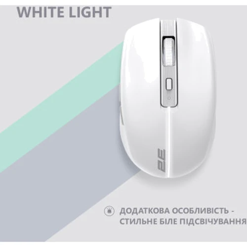 Мышь 2E MF270 Silent Rechargeable Wireless White (2E-MF270WWH): Эргономика симметричная для левшей