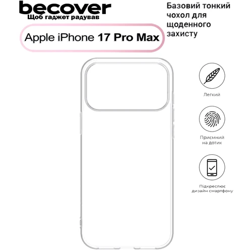 Чехол для iPhone BeCover TPU Case Transparancy for iPhone 17 Pro Max (713763)
