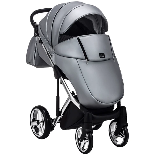 Коляска 2 в 1 Adamex Chantal Star Polar (Chrome) шкіра 100% Star 122 (624718): Стать дитини дівчинка, хлопчик