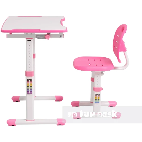 Комплект FunDesk Парта и стул-трансформеры OMINO PINK