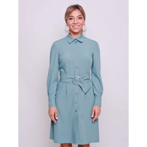 Сукня Petite by GrandUA Таля PETITE 40 блакитне повсякденне до середини стегна: Склад Еластан, поліестер