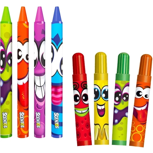 Ароматний набір для творчості - Забавні КОМПАНІЯ (маркери, воск.карандаші, наклейки, розфарбування)