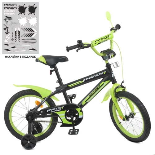 Велосипед детский Profi Inspirer 18" черно-салатовый (Y18321-1)
