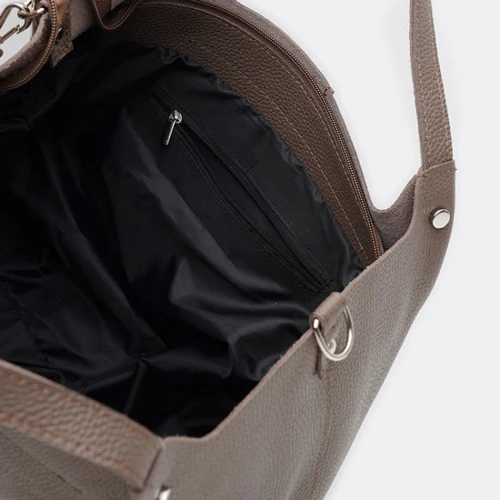 Женская сумка тоут Ricco Grande коричневая (1L575br-brown): Тип ручки Короткая ручка, С двумя ручками, Плечевой ремень, Со съемным ремнем
