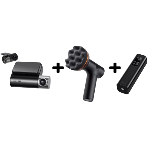 Комплект відеореєстратору Xiaomi 70mai Dash Cam Pro Plus A500s (з Midrive RC06) + автополірувальник Baseus NeoPower Wireless Mini Car Waxer CRLQ000001 + насос Baseus Inflator Pump CRCQ000001