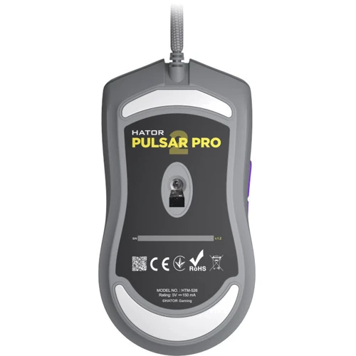 Мышь Hator Pulsar 2 Pro USB Titanium (HTM-526): Максимальное разрешение сенсора, dpi 16000