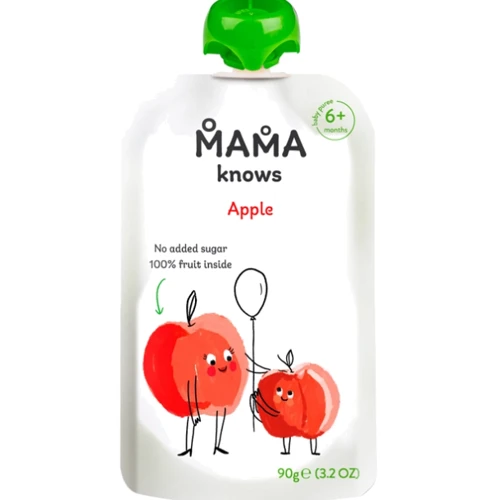 Пюре Mama knows Яблуко без цукру 90 г (4820016254657)